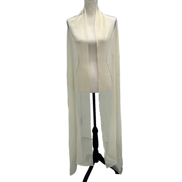 VINTAGE LILLIE RUBIN PALE YELLOW SILK SEMI SHEER RECTANGLE SCARF - Picture 5 of 8